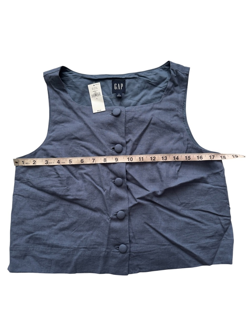 GAP Linen-Blend Button-Front Shell Top - Picture 5 of 9